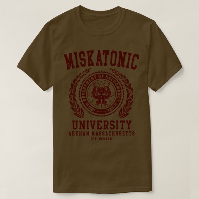 CTHULU OCH LOVECRAFT MISKATONIC UNIVERSITETEN T SHIRT (Design framsida)