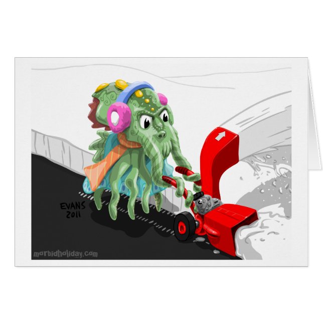 Cthulu snöblåsare hälsningskort (Framsidan Horizontal)