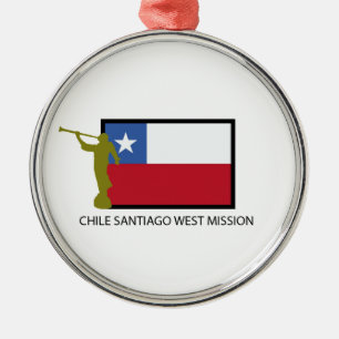 CTR för Chile Santiago västerbeskickning LDS Julgransprydnad Metall