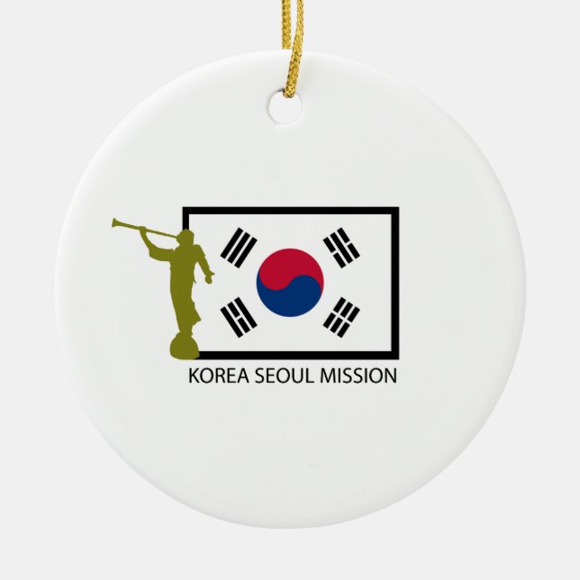 CTR FÖR KOREA SEOUL BESKICKNING LDS JULGRANSPRYDNAD KERAMIK (Framsidan)