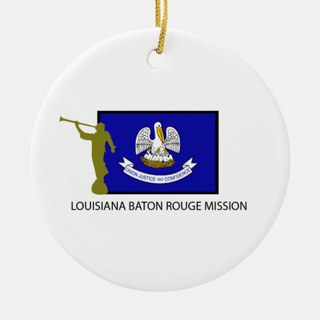CTR FÖR LOUISIANA BATON ROUGE BESKICKNING LDS JULGRANSPRYDNAD KERAMIK (Framsidan)