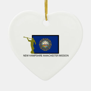 CTR FÖR NEW HAMPSHIRE MANCHESTER BESKICKNING LDS JULGRANSPRYDNAD KERAMIK