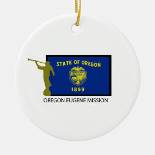 CTR FÖR OREGON EUGENE-BESKICKNING LDS JULGRANSPRYDNAD KERAMIK