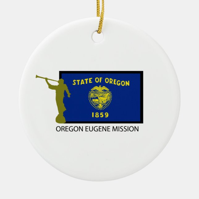 CTR FÖR OREGON EUGENE-BESKICKNING LDS JULGRANSPRYDNAD KERAMIK (Framsidan)