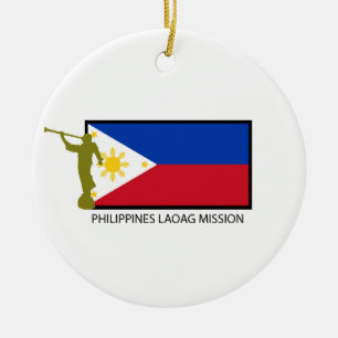 CTR FÖR PHILIPPINES LAOAG BESKICKNING LDS JULGRANSPRYDNAD KERAMIK