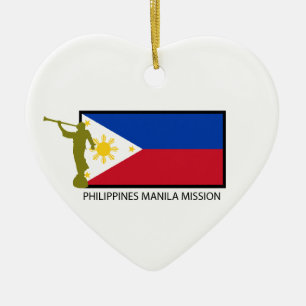 CTR FÖR PHILIPPINES MANILA BESKICKNING LDS JULGRANSPRYDNAD KERAMIK