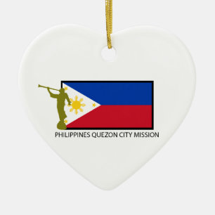 CTR FÖR PHILIPPINES QUEZON STADSBESKICKNING LDS JULGRANSPRYDNAD KERAMIK
