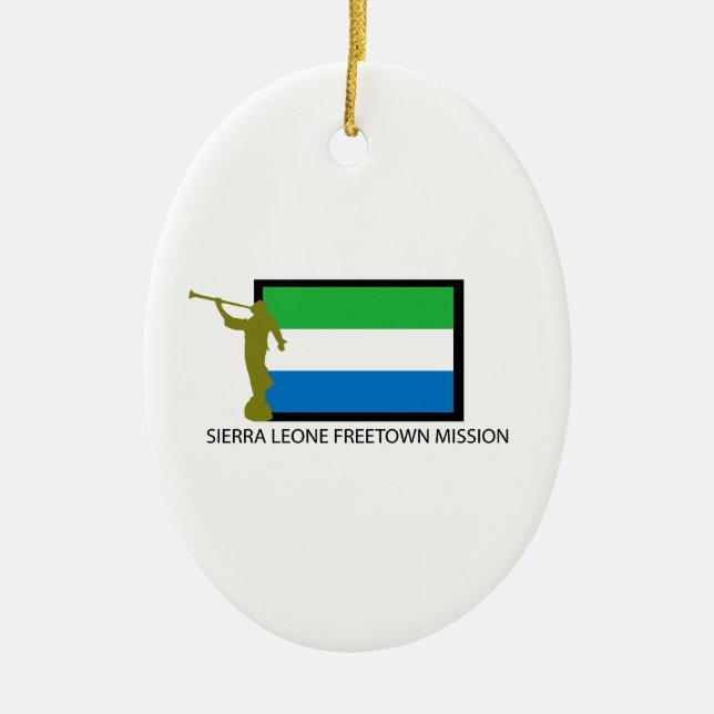 CTR FÖR SIERRA LEONE FREETOWN BESKICKNING LDS JULGRANSPRYDNAD KERAMIK (Framsidan)