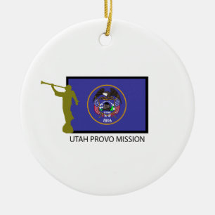 CTR FÖR UTAH PROVO BESKICKNING LDS JULGRANSPRYDNAD KERAMIK