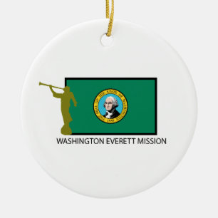 CTR FÖR WASHINGTON EVERETT BESKICKNING LDS JULGRANSPRYDNAD KERAMIK