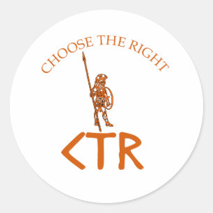 CTR VÄLJER DEN HÖGRA LDSEN BYU RUNT KLISTERMÄRKE