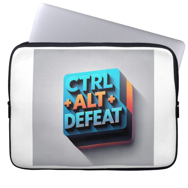 "Ctrl+Alt+Defeat" tongue-in-cheek Laptop Fodral (Framsidan)