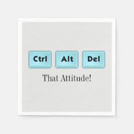 Ctrl Alt Del - Funny Cocktail Napkin Pappersservett