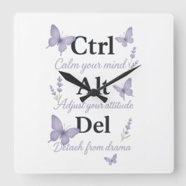 CTRL,ALT,DEL FYRKANTIG KLOCKA