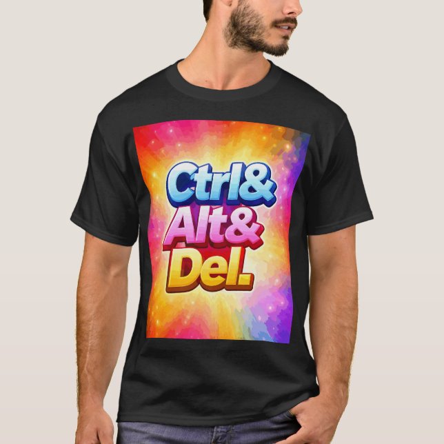 ctrl alt del geek t shirt (Framsida)