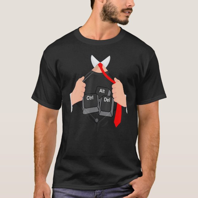Ctrl Alt Del I Computer Hacker Code Hacking It Pro T Shirt (Framsida)
