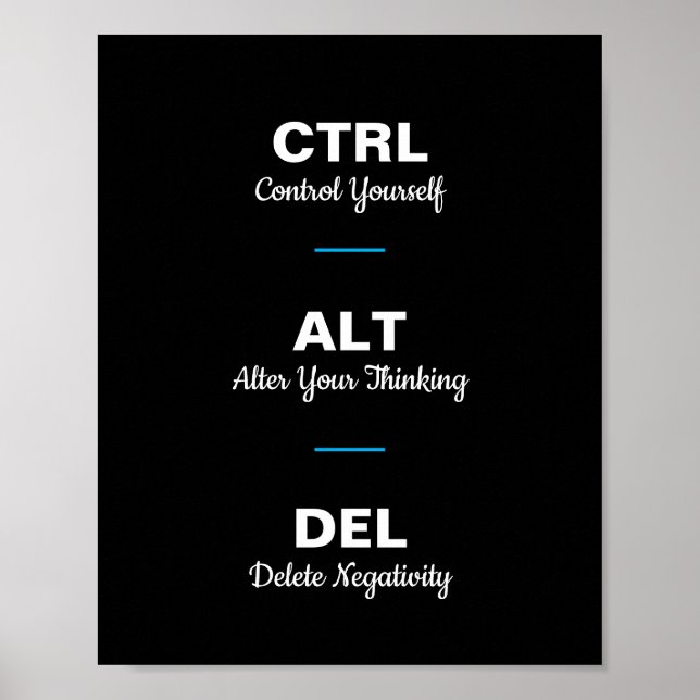 Ctrl Alt Del Motivational Ord Quote Poster (Framsidan)