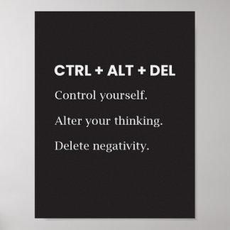 Ctrl Alt Del Motiverande inspiration Citat Poster
