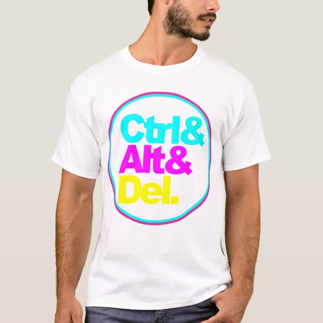 Ctrl Alt Del, t-shirt för typografi (Framsida)