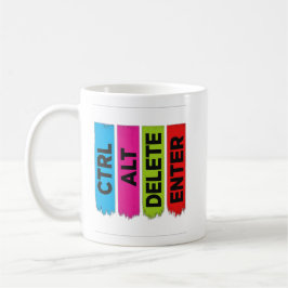 CTRL ALT DELETE ENTER | Colorful Tech Humor Kaffemugg