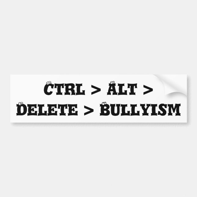 Ctrl > Alt > Delete > Mobbing - Anti-Mobbing Bildekal (Framsidan)