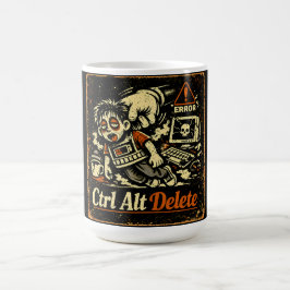 Ctrl Alt Delete – Starta om livet Tech Humor Kaffemugg