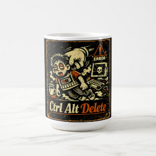 Ctrl Alt Delete – Starta om livet Tech Humor Kaffemugg