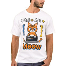 Ctrl Alt Meow Programmer Cat Coding T-Shirt