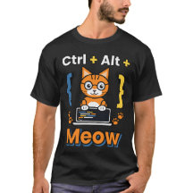 Ctrl Alt Meow Programmerare Katt Kodande Nörd T-Sh