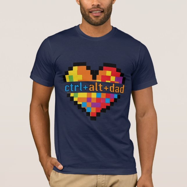ctrl + alt + pappa Geek Pappa T-Shirt (Framsida)