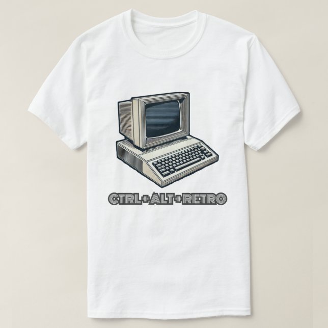 CTRL + ALT + RETRO Retro PC T Shirt (Design framsida)