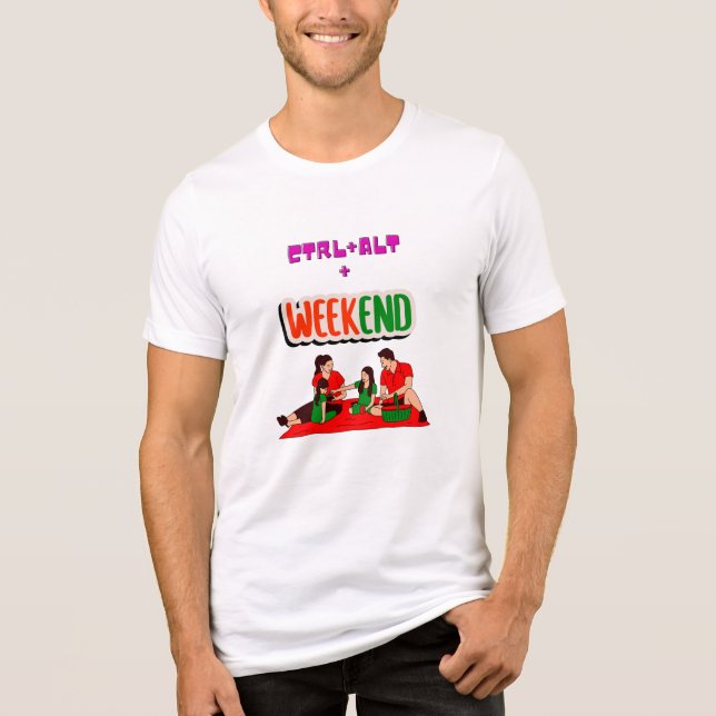 Ctrl+Alt+Weekend - funny family picnic T Shirt (Framsida)