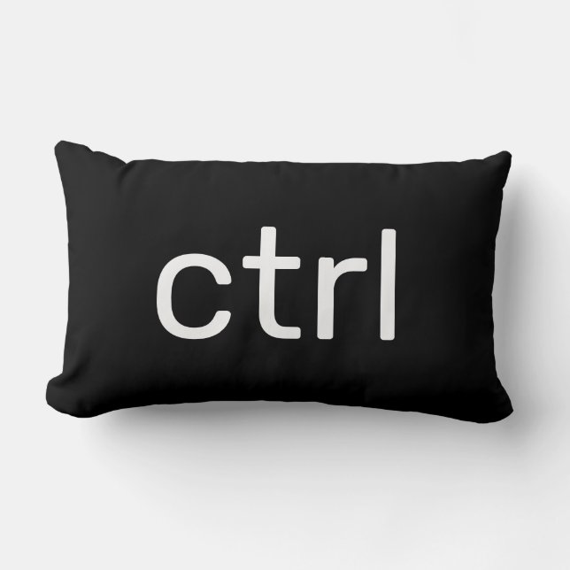 Ctrl Ctrl Ctrl Tangentbord Kommando Svartvit Lumbarkudde (Framsida)