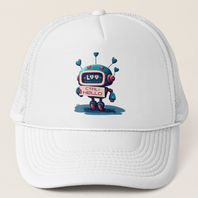 CTRL+ HEJ Denim Delight: Cute Robot Sparky Keps (Framsida)