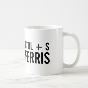 CTRL + S (Spara) Ferris Tangentbordsgenväg Puns Kaffemugg