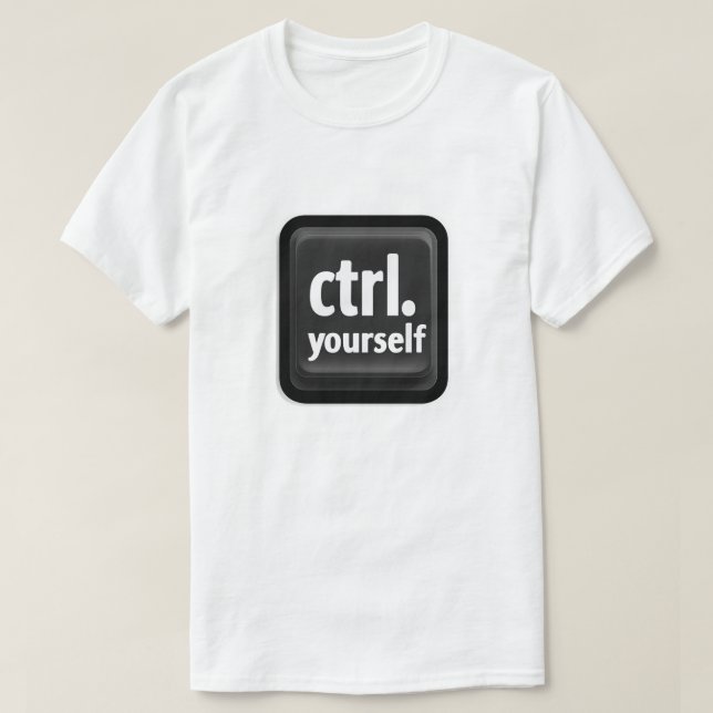 “Ctrl Yourself”-nyckelillustration – minimalistisk T Shirt (Design framsida)
