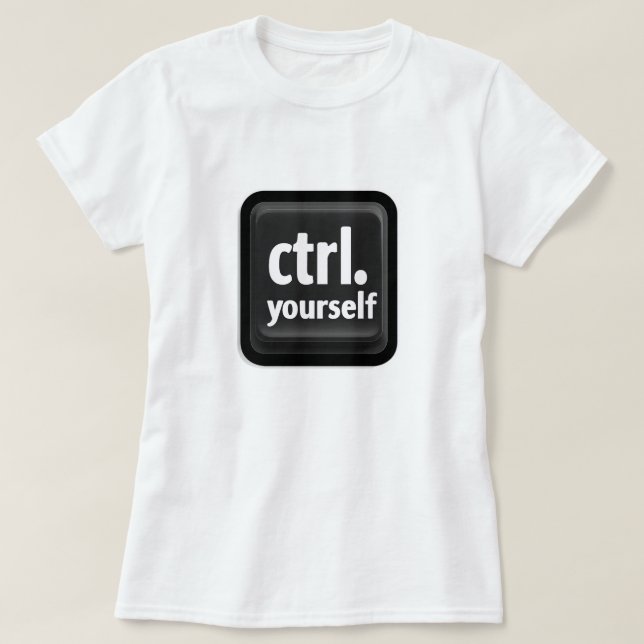 “Ctrl Yourself”-nyckelillustration – minimalistisk T Shirt (Design framsida)