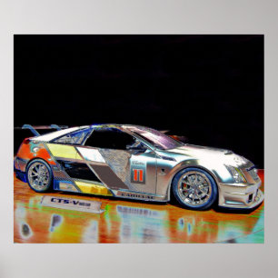 CTS-V Cadillac Tävling Car Poster