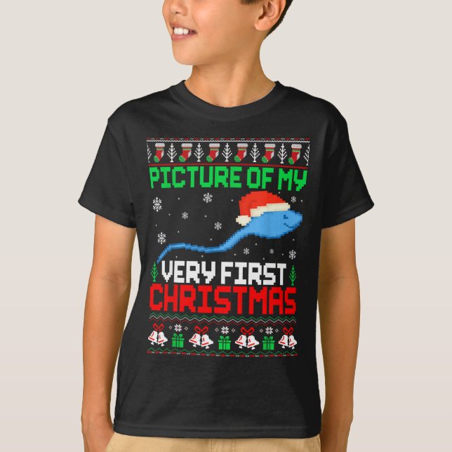 Cture Of My Very First Christmas Joke Ugly Xmas Sw T Shirt (Framsida)