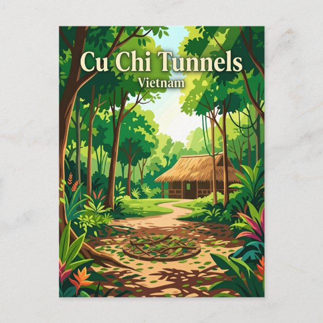 Cu Chi-tunnlarna Vietnam Vykort (Framsida)