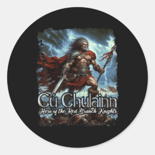 Cu Chulainn Celtic Irish Mythology Krig Gud Runt Klistermärke