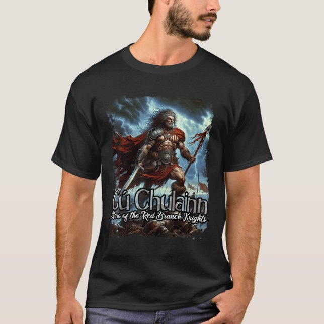 Cu Chulainn Celtic Irish Mythology Krig Gud T Shirt (Framsida)