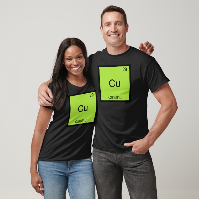 Cu - Cthulhu Funny Chemistry Inslag Symbol Tee (Unisex)