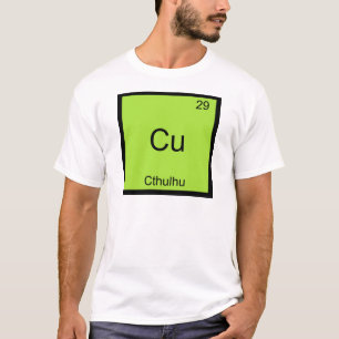 Cu - Cthulhu Funny Chemistry Inslag Symbol Tee Shirt