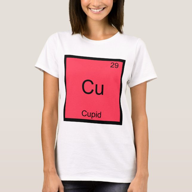 Cu - Cupid Funny Chemistry Inslag Symbol T-Shirt (Framsida)