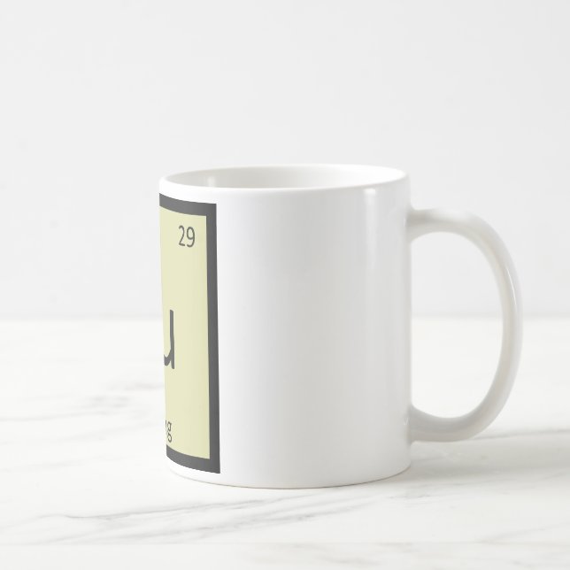 Cu - Curling Sportkemi Periodiska Systemet Kaffemugg (Höger)