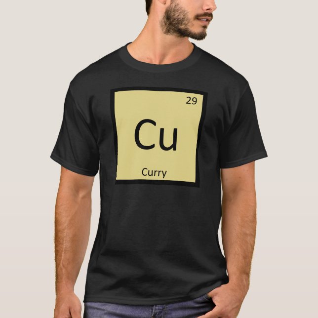 Cu - Curry Spice Chemistry Periodic Bord Symbol T-shirt (Framsida)