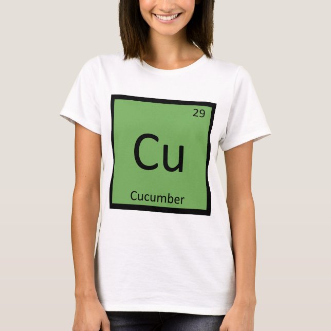Cu - Gurkört Kemisk Periodiska Systemet T-shirt (Framsida)