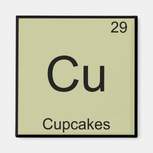 Cu - Muffins Funny Chemistry Inslag Symbol Tee Magnet