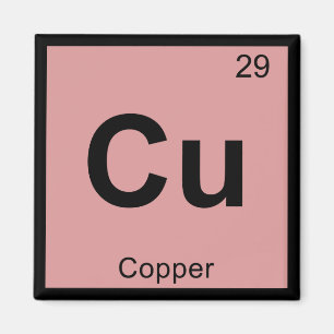 Cu - Periodisk Bord-symbol för kopparkemi Magnet